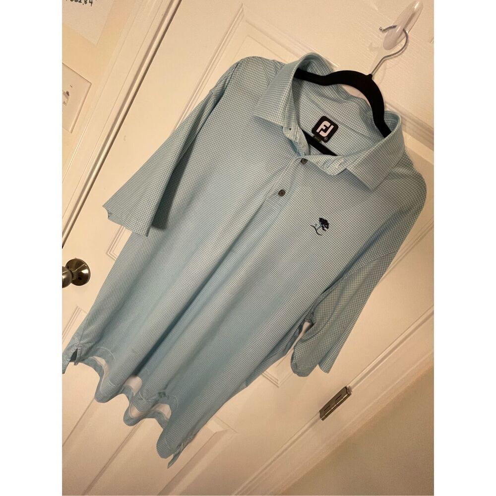 FootJoy men’s XL blue white polo checkered